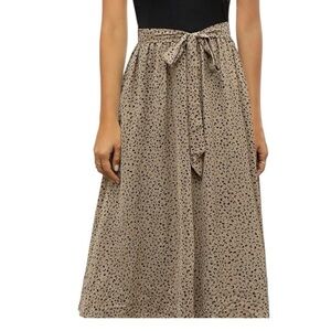 NWT Zattcas Leopard Print Midi Dress Tie Waist XL